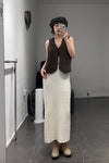 SWAYING/KNIT velvet vest SW23AW1T13 coffee